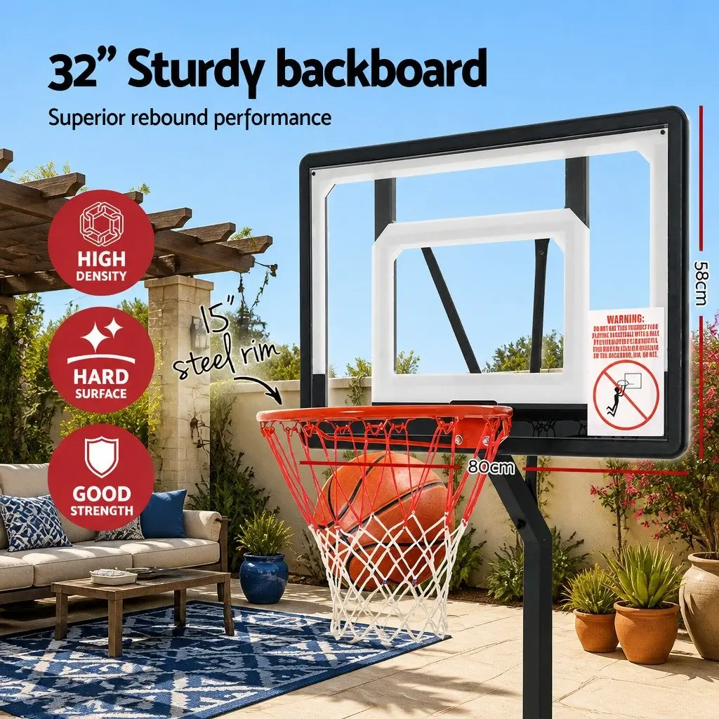 Basketball Hoop Stand System Adjustable Height 2.1m to 2.6m Portable Steel Frame Shatterproof Backboard for Kids Youth and Adults