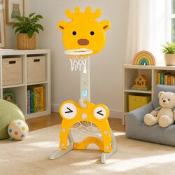 Kids Basketball Hoop Stand Adjustable Height 5-in-1 Sports Activity Centre