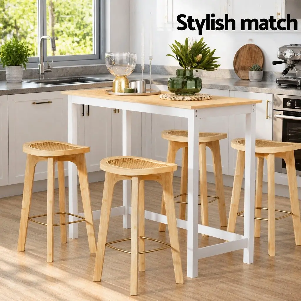 Bar Table and Stools Set Kitchen Dining Table Chairs Cafe Pub Breakfast Bar