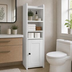 Bathroom Storage Cabinet Slim Organiser Toilet Paper Storage 78.5cm White