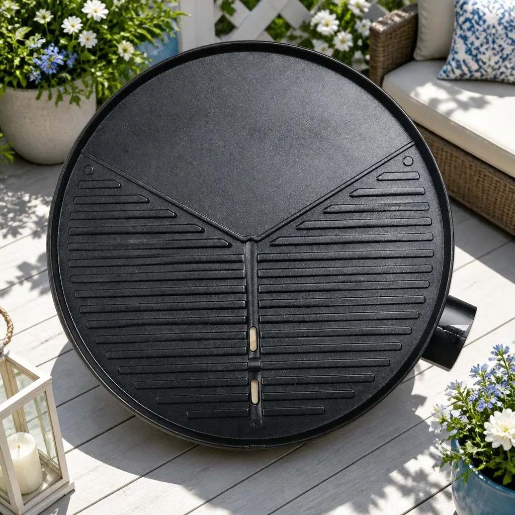 Electric BBQ Grill Adjustable Temperature 2000W Benchtop Black