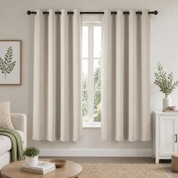 Blockout Curtains 2 Panels 132x160cm Thermal Insulated Eyelet Drapes Beige