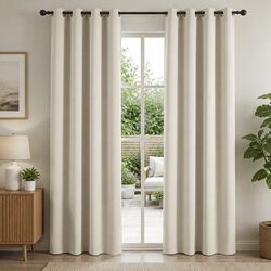 Blockout Curtains 2 Panels 132x213cm Thermal Insulated Eyelet Drapes Beige