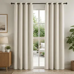 Blockout Curtains 2 Panels 132x213cm Thermal Insulated Eyelet Drapes Beige