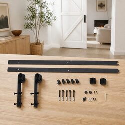 Sliding Barn Door Track Kit 1.5M Heavy-Duty Interior Hardware System with