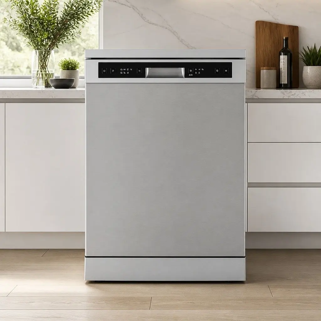Freestanding Dishwasher 60cm 14 Place Settings Silver Stainless Steel Tub