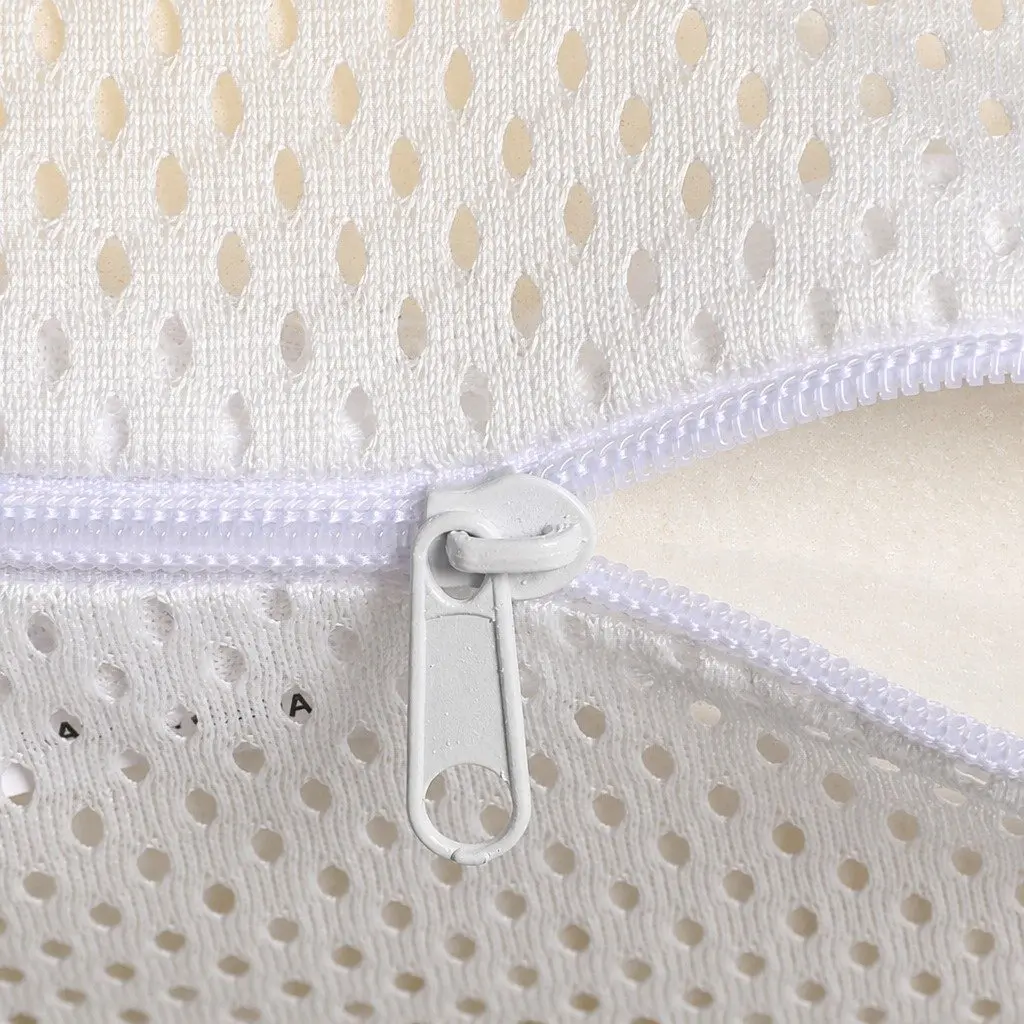 Natural Latex Pillows Cervical Neck Support Removable Cover 60cm x 40cm White
