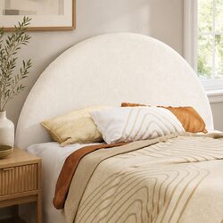 Queen Bed Head Headboard White Boucle Arch Design Bedroom Furniture Frame