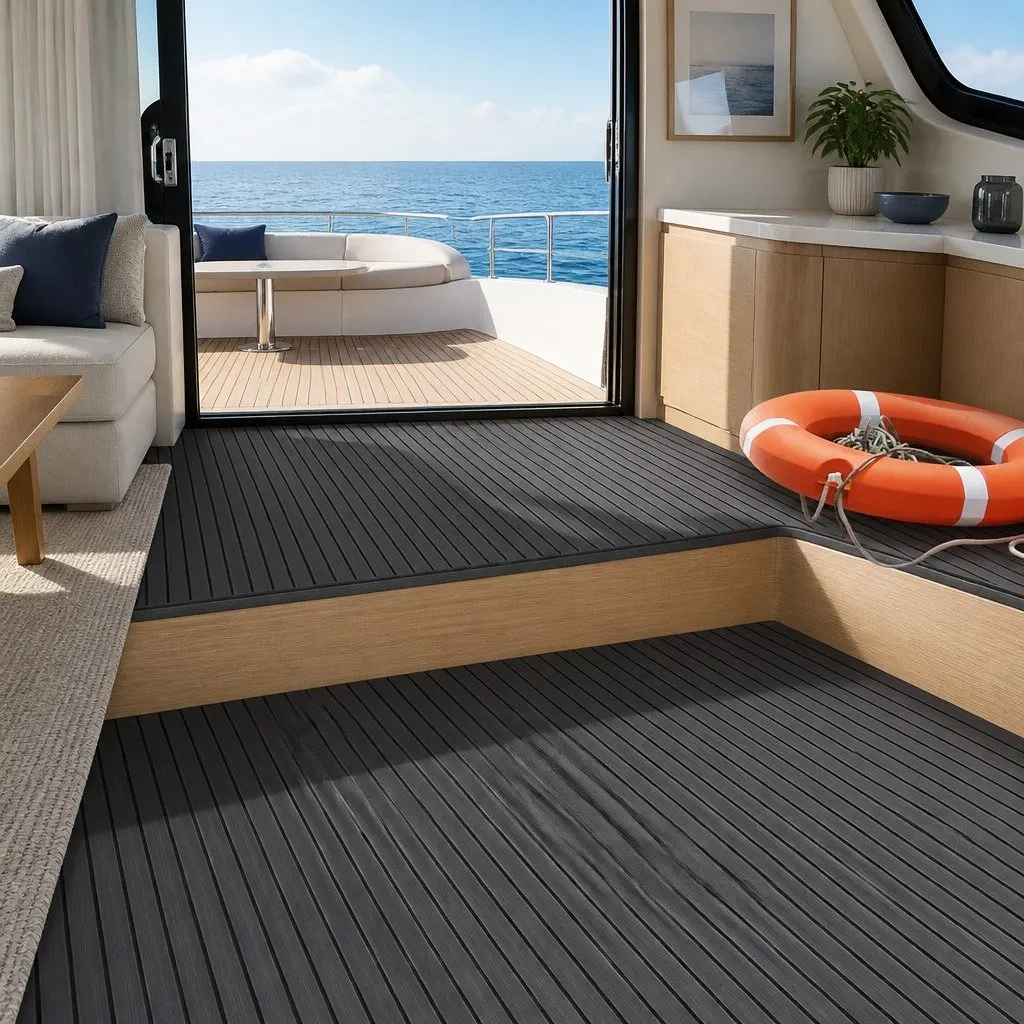 EVA Foam Boat Flooring Mat Decking Sheet 240x90cm Dark Grey Anti-Slip Marine