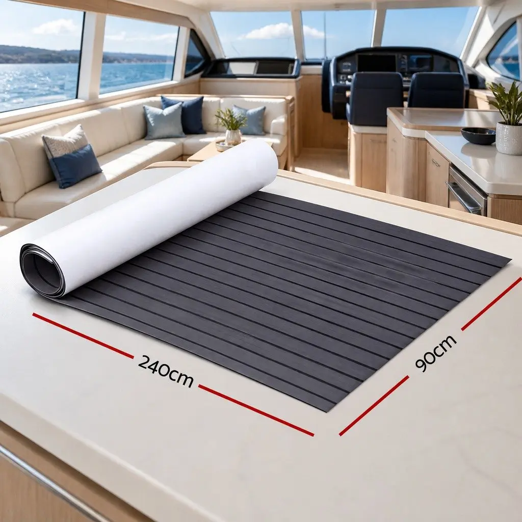 EVA Foam Boat Flooring Mat Decking Sheet 240x90cm Dark Grey Anti-Slip Marine