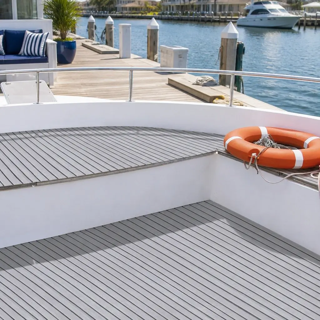 EVA Foam Boat Flooring Mat Decking Sheet 240x90cm Light Grey Anti-Slip