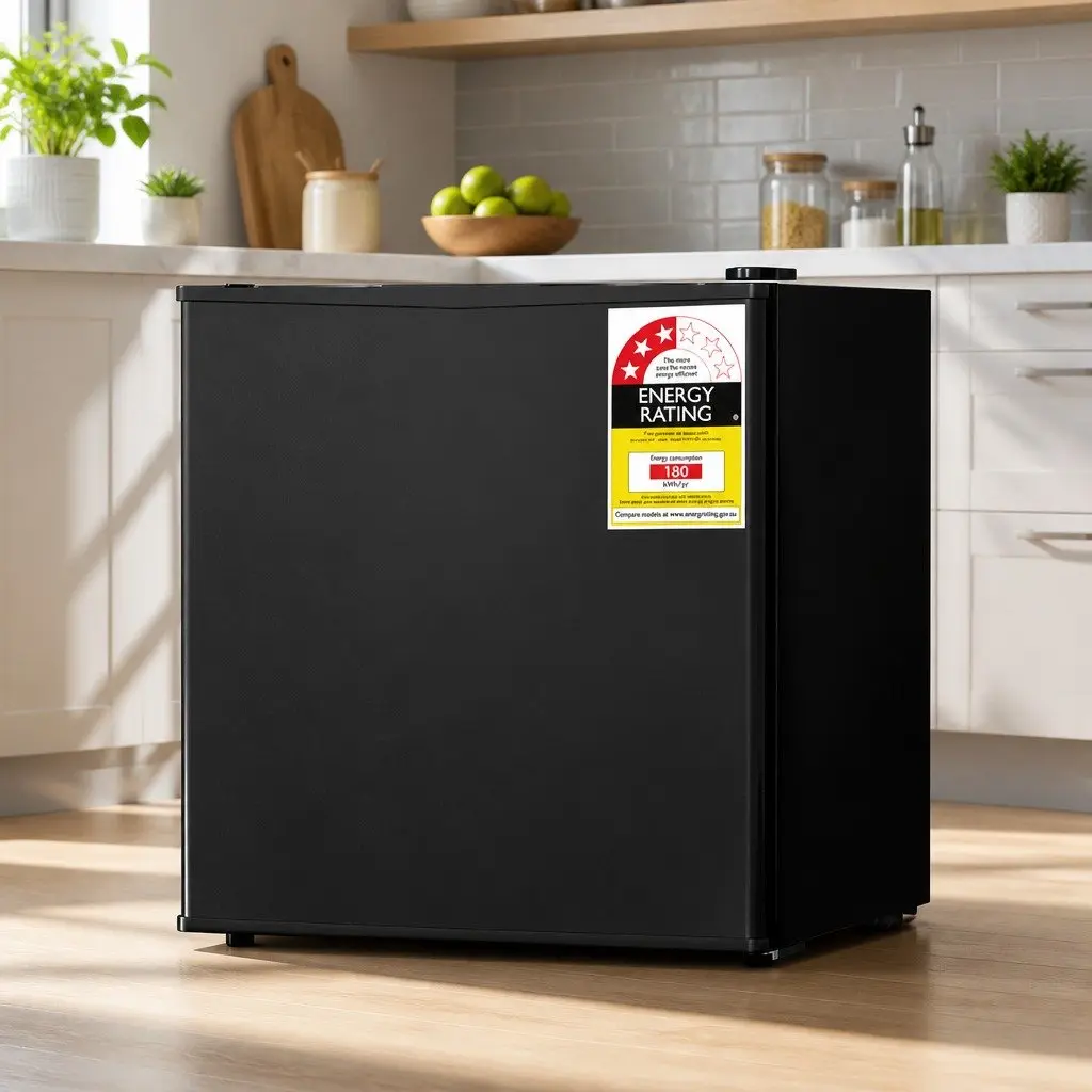 Portable Bar Fridge 48L Compact Black Beverage Cooler with Twin Temperature Zones and Adjustable Temperature Levels