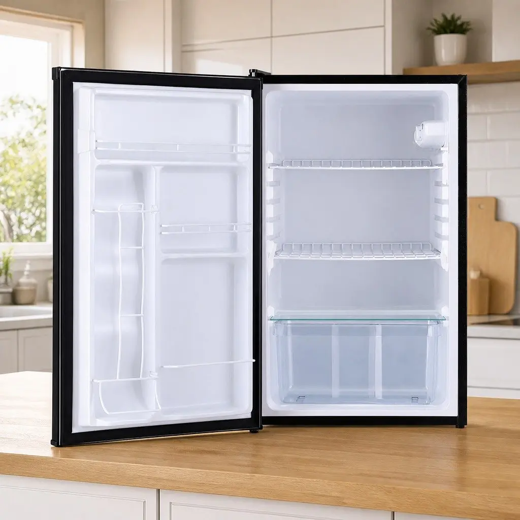 110L Portable Mini Bar Fridge Black Compact Beverage Cooler for Home Office