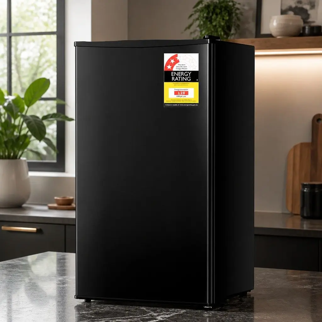95L Portable Bar Fridge Adjustable Temperature Compact Cooler Black