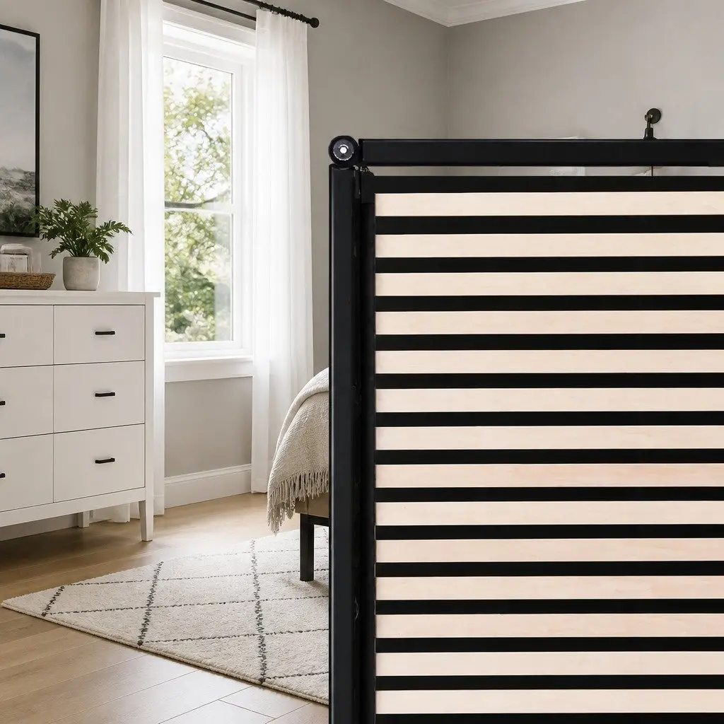 Double Bed Frame Gas Lift Storage Grey Wooden Slat Base Queen Size