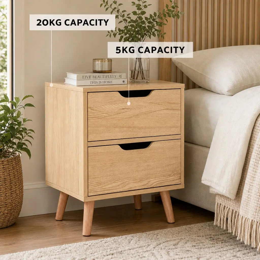 Double Bed Frame with Storage Gas Lift Base Tufted Headboard and 2-Drawer