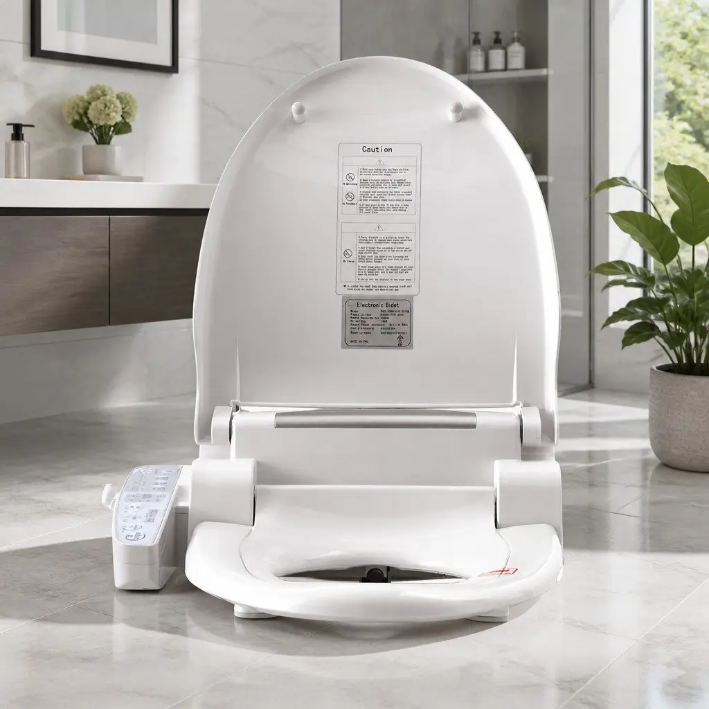 Electric Bidet Toilet Seat Smart Control Panel White