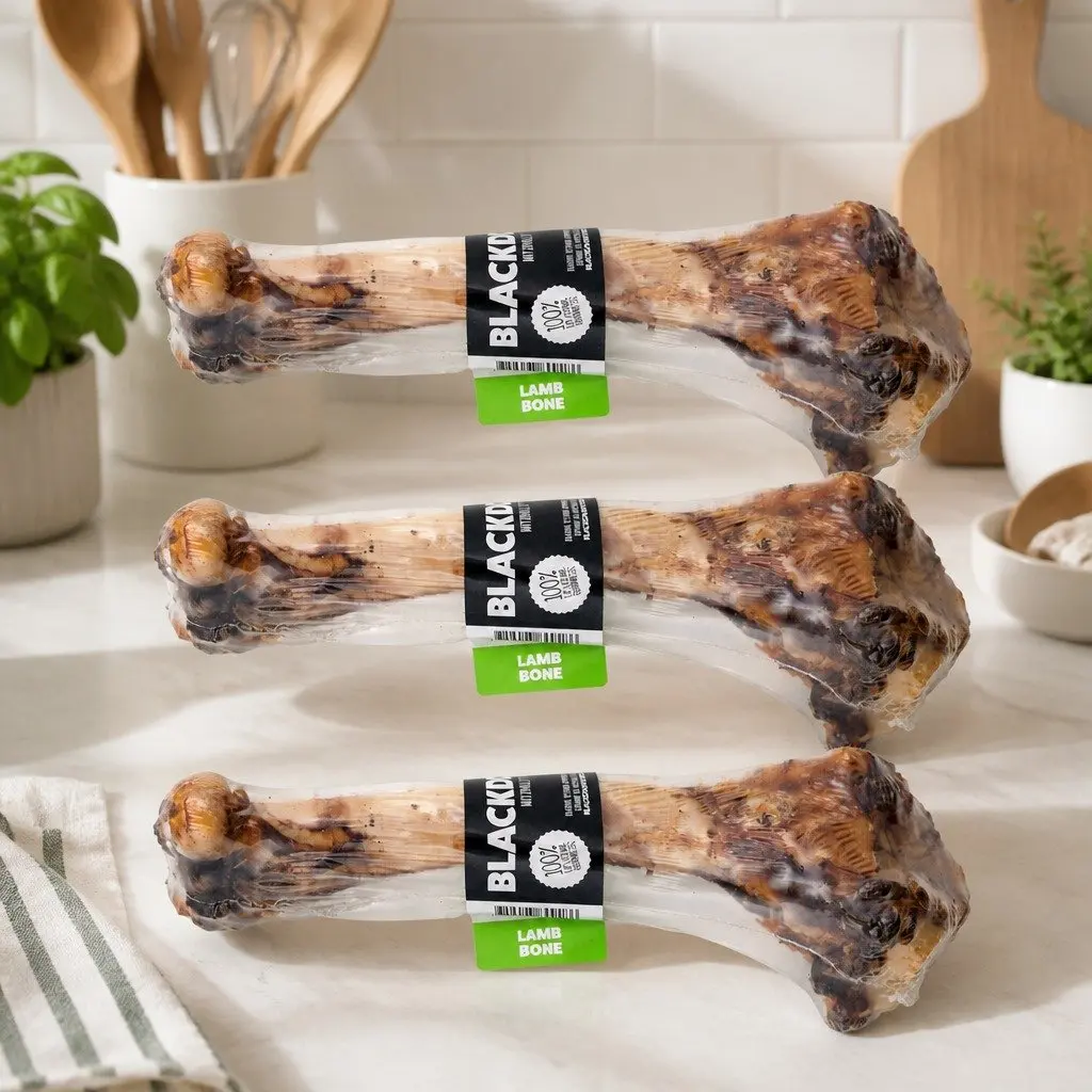 Dog Treat Chew Natural Air Dried Lamb Bones Long Lasting 3 Pack