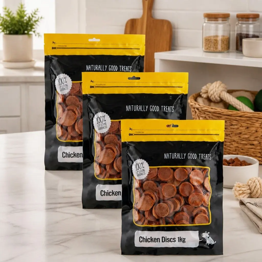 Dog Chicken Discs Oven Baked Treats 3kg Bulk Pack High Protein Crunchy Pet Food