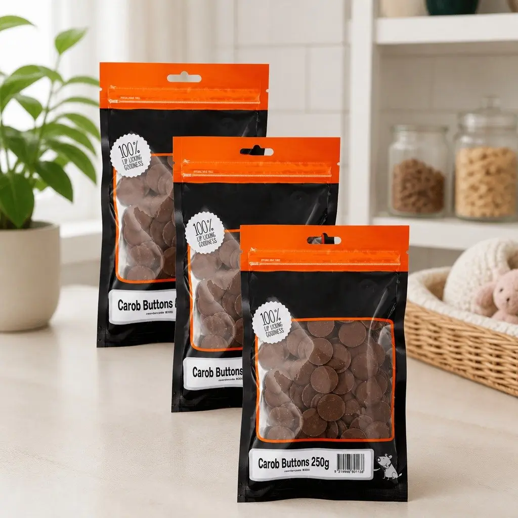 Dog Treats Carob Drops Bite Sized Oven Baked 250g Bulk