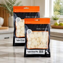 Yoghurt Drops Dog Treats 250g x 2 Pack Oven Baked Bite Sized Creamy Reward
