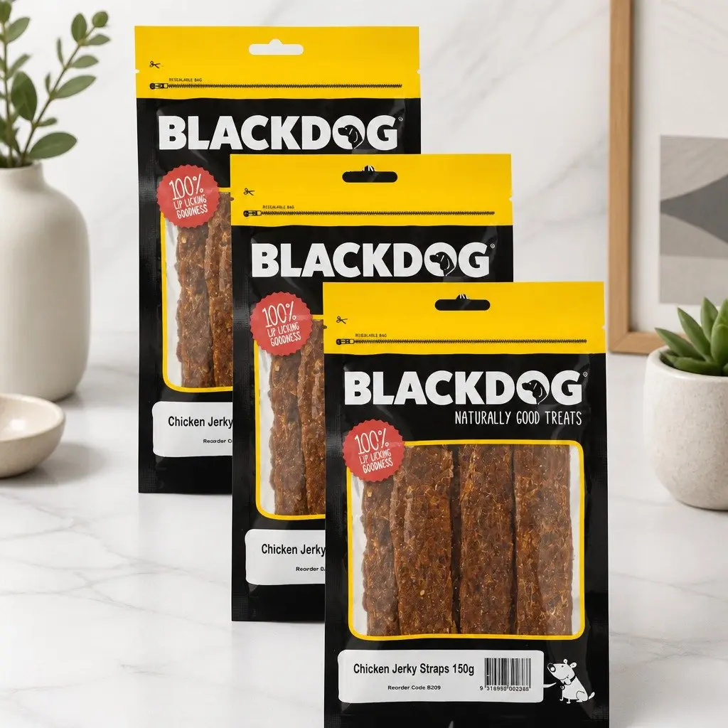 Chicken Jerky Straps Dog Treats 150g x 3 Pack Protein Rich Chewy Pet Reward