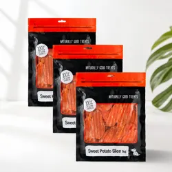 Sweet Potato Slice Dog Treat 1kg x 3pk Air Dried Natural Chew Bulk