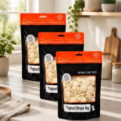 Dog Yoghurt Drops Training Treats 1kg x 3 Pack Bite-Sized Snacks Adult Dogs
