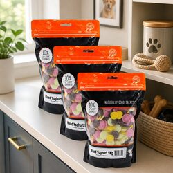 Dog Yoghurt Drops Training Treats 1kg x 3 Pack Adult Dogs All Breeds Sizes