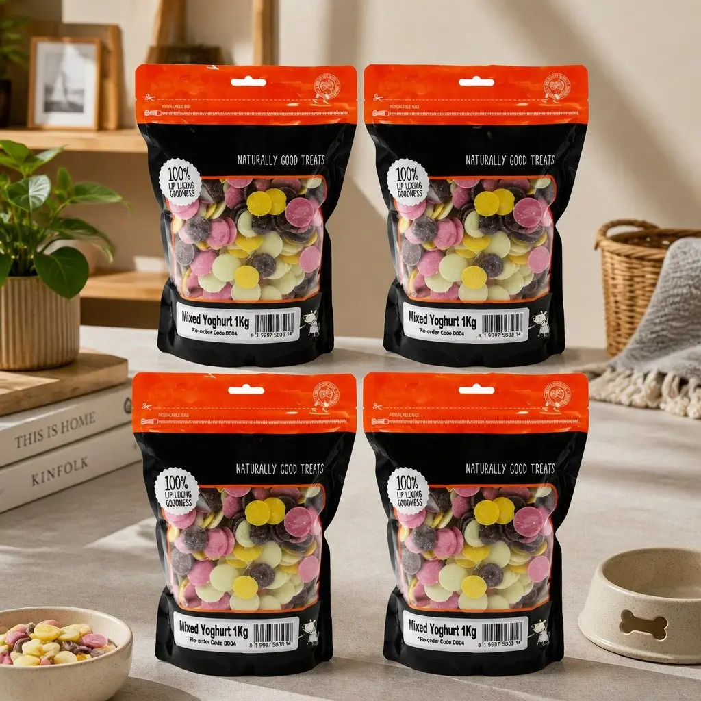 Dog Yoghurt Drops Training Treats 1kg x4 Pack Adult Dogs All Breeds Sizes