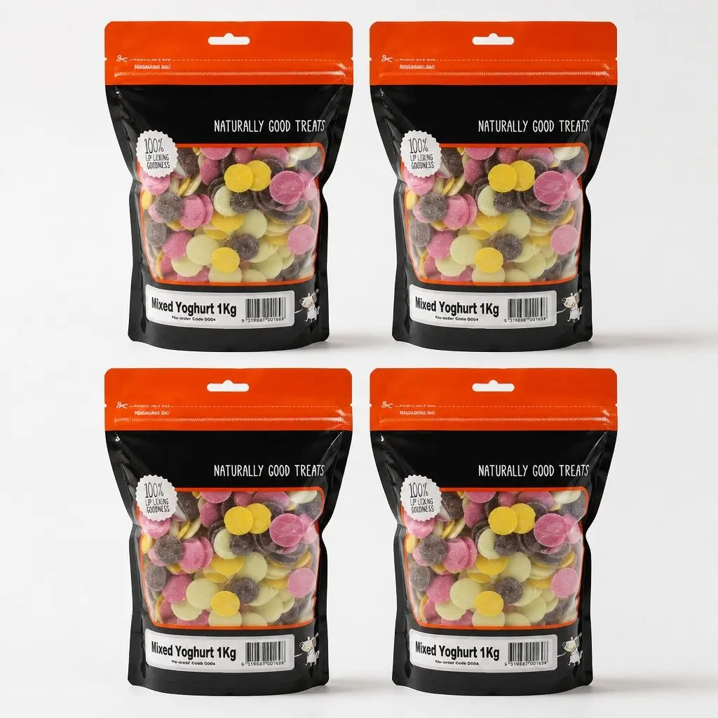 Dog Yoghurt Drops Training Treats 1kg x4 Pack Adult Dogs All Breeds Sizes