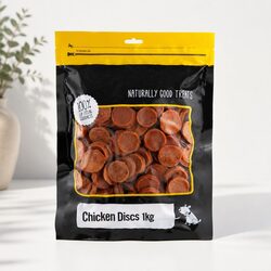 Chicken Discs 1kg Oven Baked Dog Treats High Protein Crunchy Training Reward