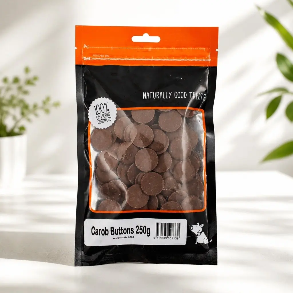 Dog Treats Carob Drops Bite Sized Oven Baked 250g
