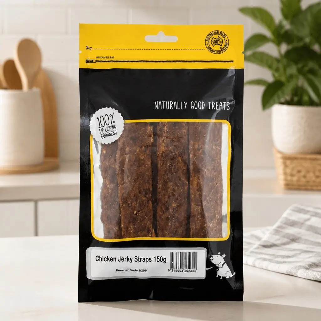 Dog Treats Chicken Jerky Straps Soft Chewy High Protein Natural 150g