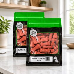 Mini Beef Biscuits Dog Treats 1kg x 2 Pack Oven Baked Small Medium Dogs