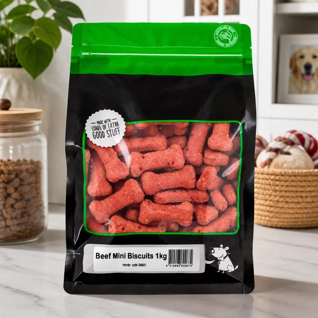 Mini Beef Biscuits Oven Baked Dog Treats 1kg Small Medium Breed