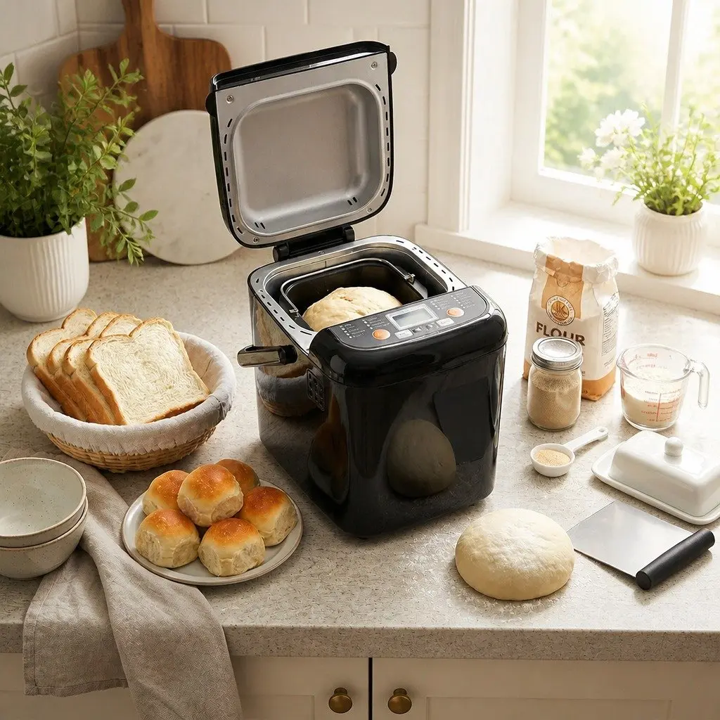 Bread Maker Machine Automatic Kneading 19 Programs LCD Loaf Baking Home Kitchen
