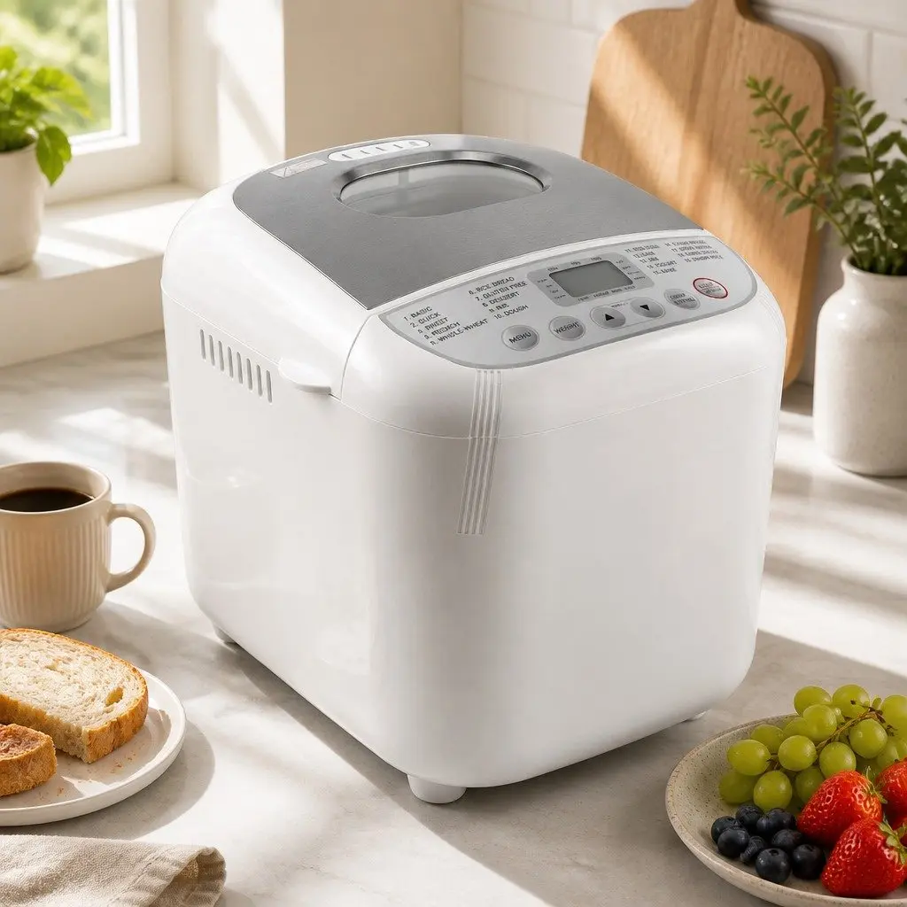 Bread Maker Machine Automatic 19 Programs 2lb Capacity Non-Stick Pan White