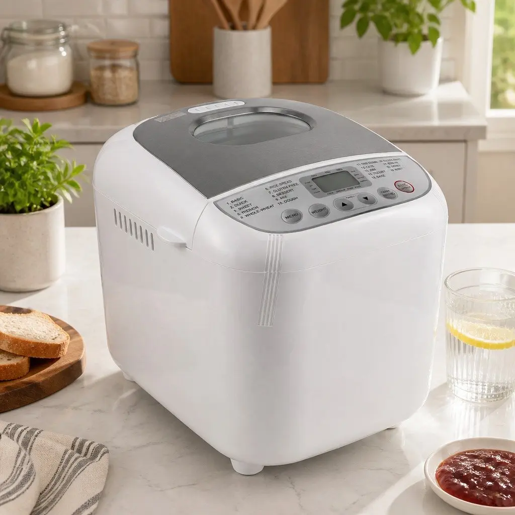 Bread Maker Machine Automatic 19 Programs 2lb Capacity Non-Stick Pan White