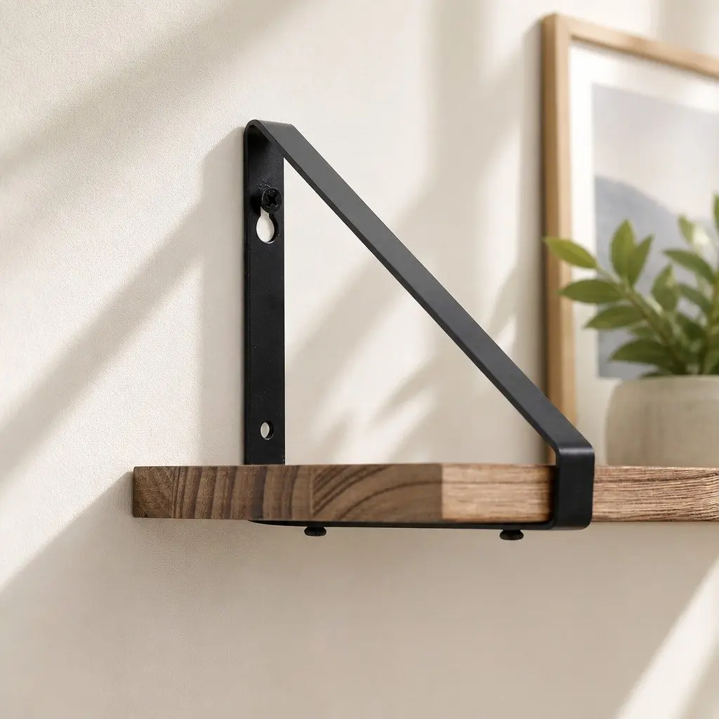 Floating Shelf Wooden Wall Storage Display Rack Natural 43cm W x 12.5cm D x 12cm H