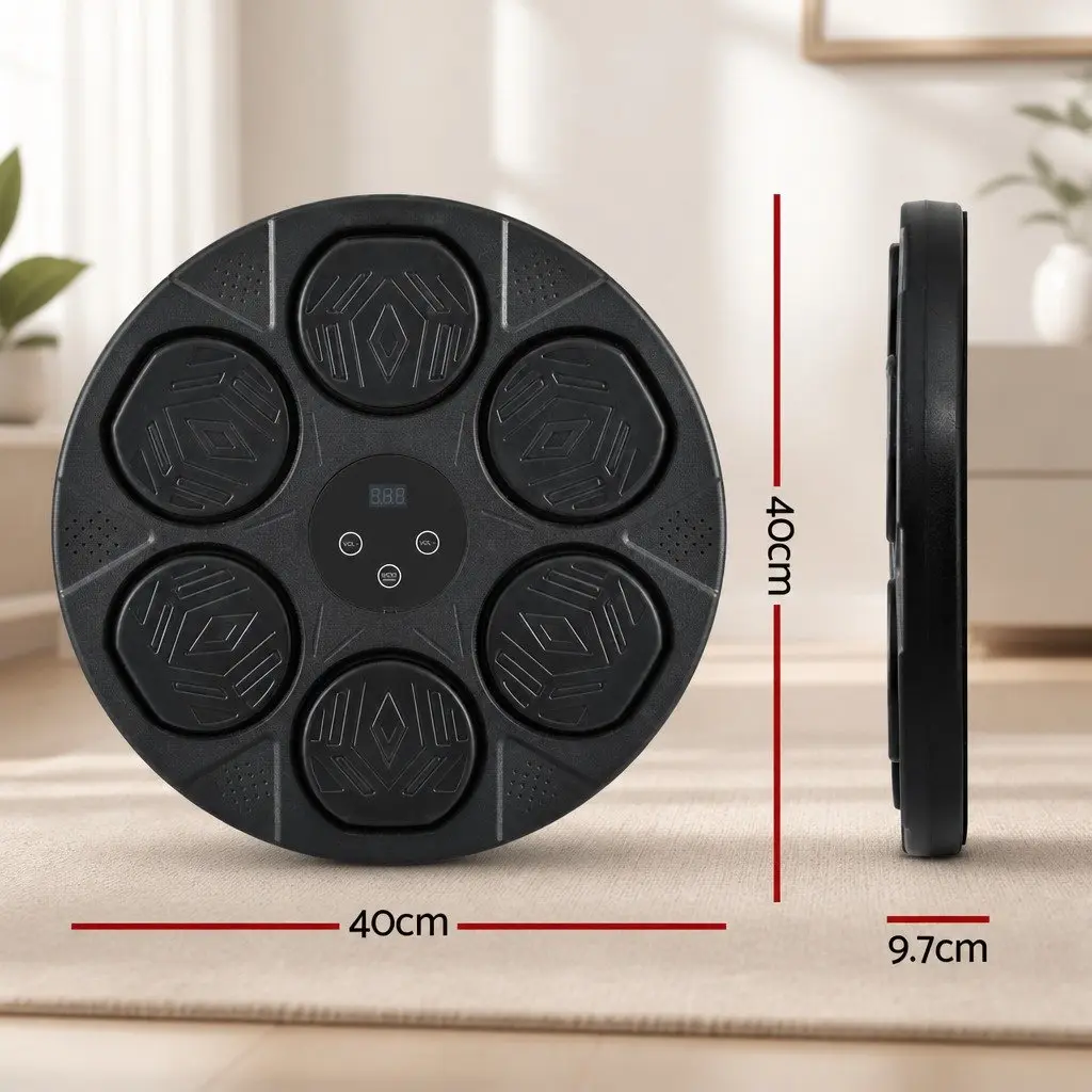 Wall-Mounted Electronic Boxing Machine Bluetooth Music Connectivity LED Display Black