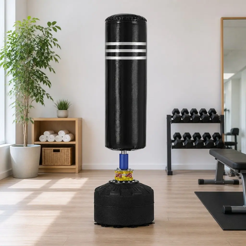Boxing Punching Bag Stand Freestanding 175CM Sturdy Black Equipment
