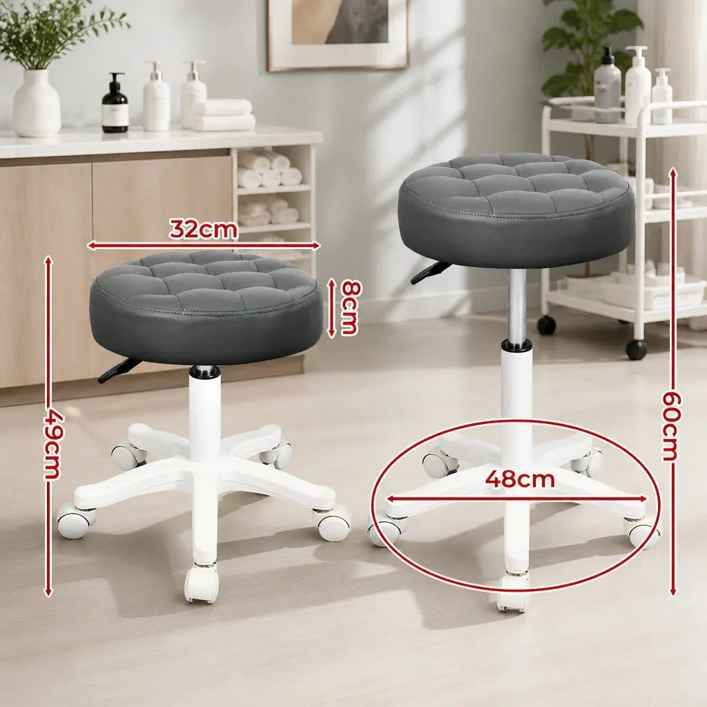 Rolling Bar Stool Swivel Chair with Casters Salon Spa Office Salon Seating Set 4