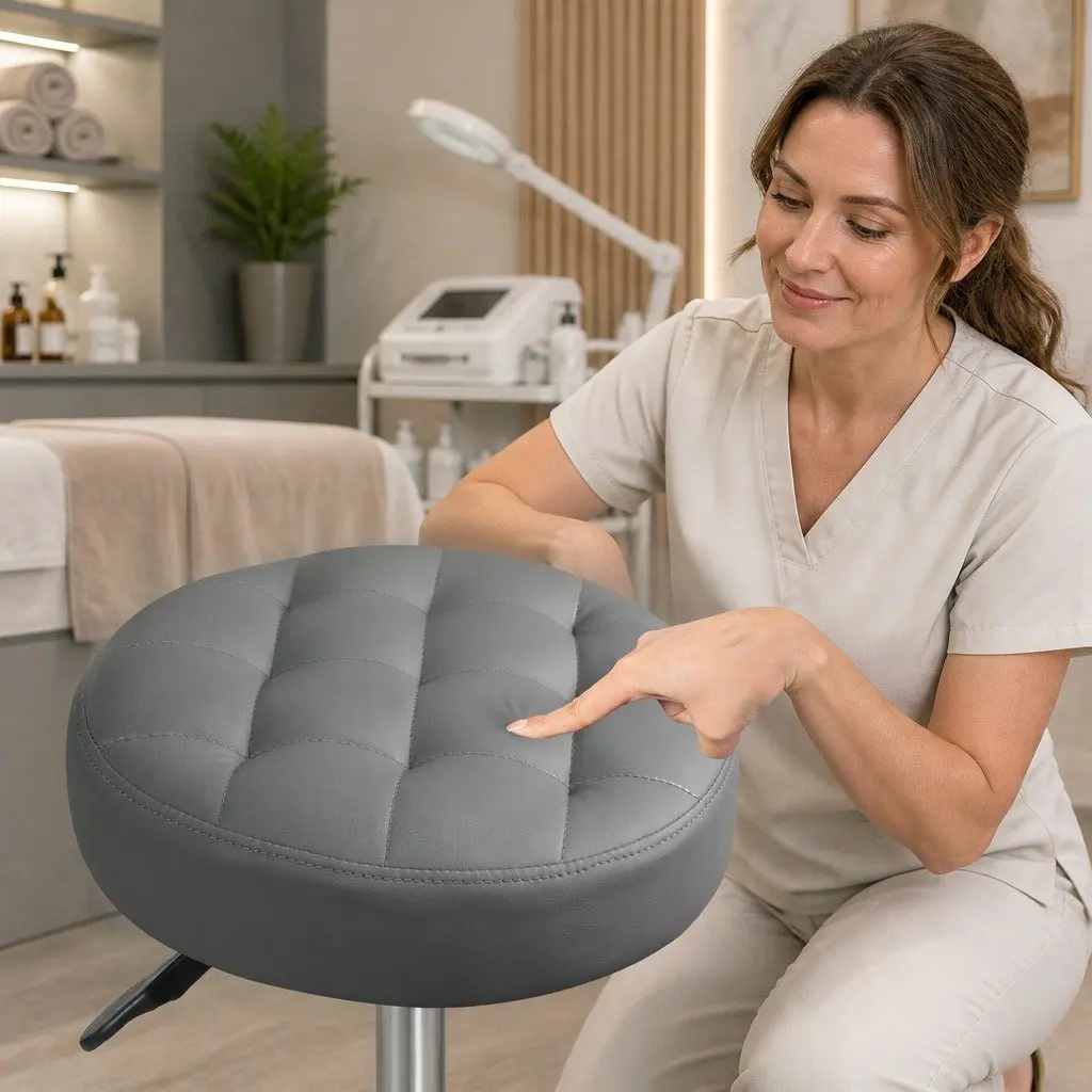 Rolling Bar Stool Swivel Chair with Casters Salon Spa Office Salon Seating Set 4