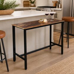 High Bar Table Industrial Design Retro Style Standing Desk Kitchen Dining