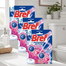 Toilet Rim Block Cleaner 50g x3 Pack Fresh Flowers Flush Activated Hygiene Foam