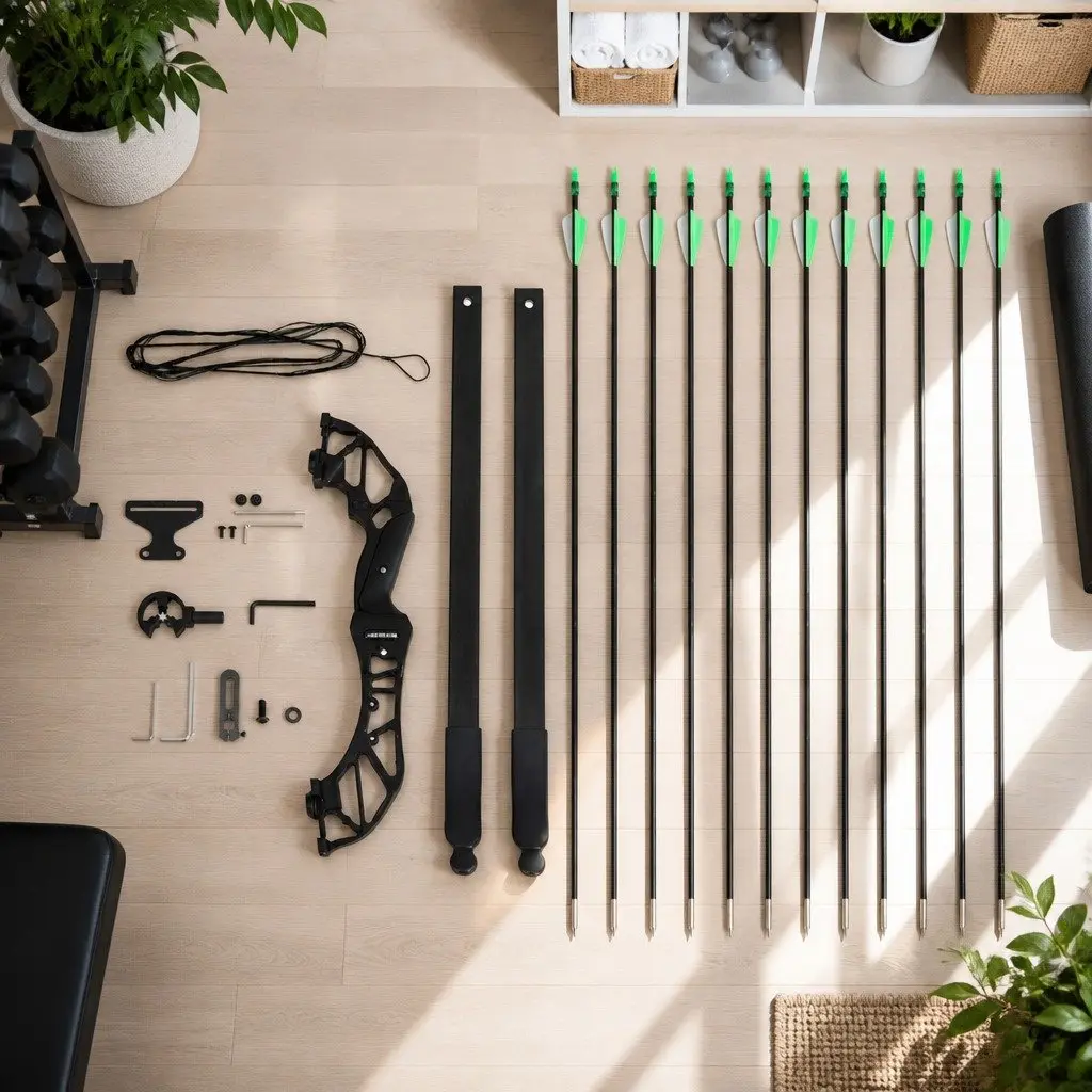 Recurve Bow Arrow Set 55lbs Takedown Archery Beginner Green