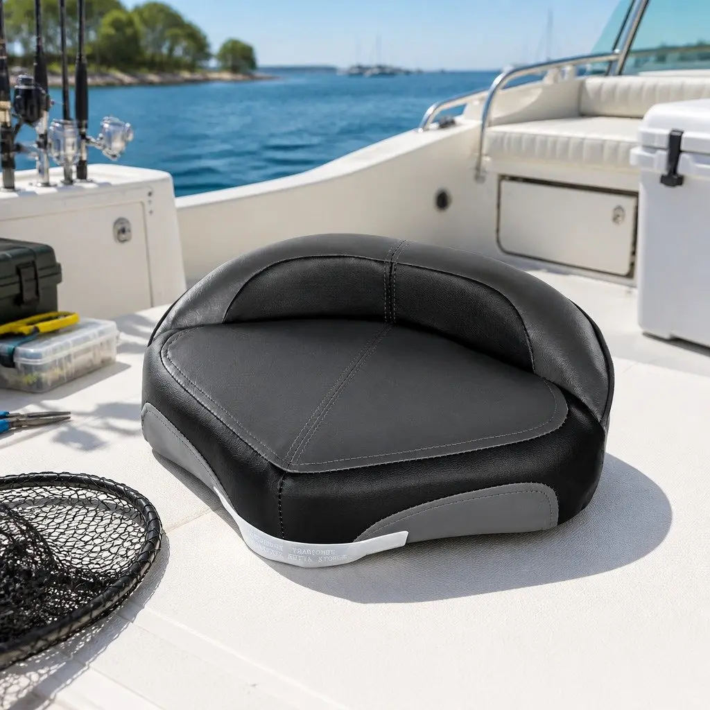 Boat Seat Swivel Casting Fishing Deck Chair with 8cm Padding Stainless Steel