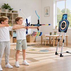 Kids Bow and Arrow Set Toy Archery Target Practice Indoor Outdoor Activity Game