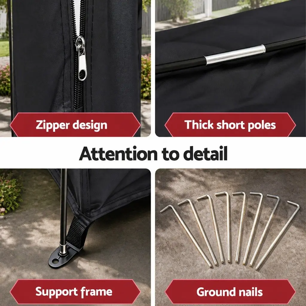 Bike Storage Tent Waterproof Large Space Black 210D Oxford Fabric